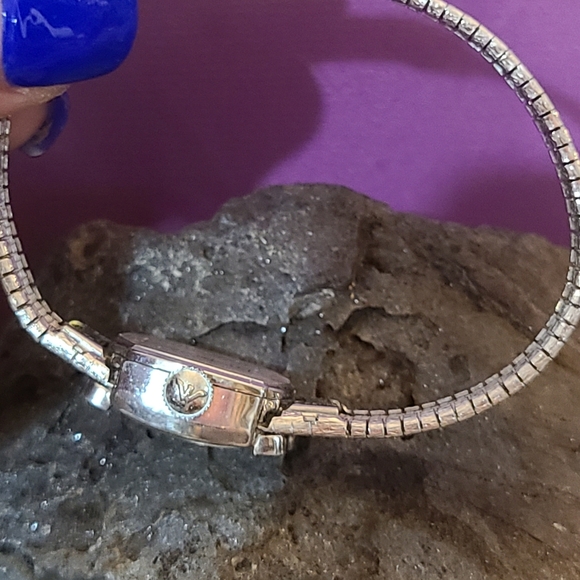 Vintage Wittnauer 10k Gold Filled Ladies Cocktail Watch With Genuine Diamonds